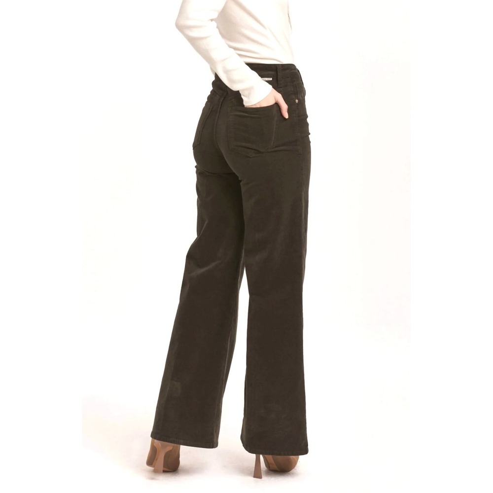 Dear John Women's Fiona Wide Leg High Rise Flare Corduroy Pants - Pine - 24 - Picture 2 of 6